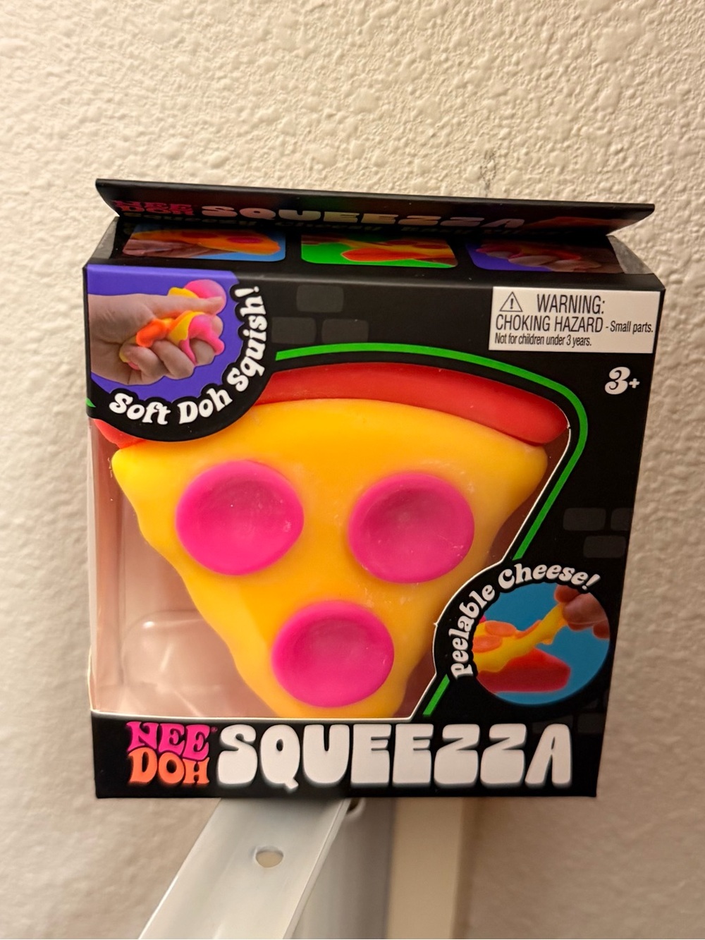 Nee Doh Squeezza Yellow & Pink Pizza Slice Soft Toy